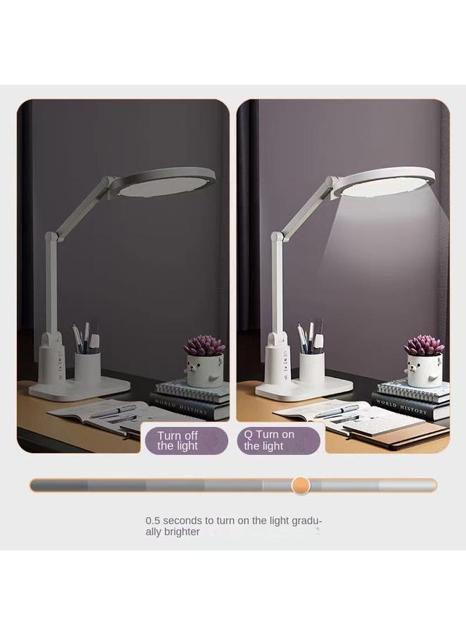 Bluejw New Round LED Intelligent Learning Eye Protection Desk Lamp Foldable Dormitory Bedroom Bedside Desk Timing Lamp - Image 4