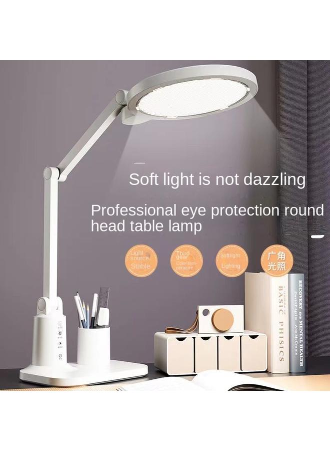 Bluejw New Round LED Intelligent Learning Eye Protection Desk Lamp Foldable Dormitory Bedroom Bedside Desk Timing Lamp - Image 2