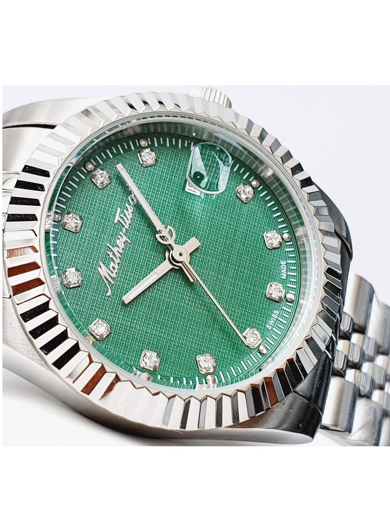 NWT Mathey-Tissot Mathey III Quartz Crystal Green Dial Ladies Watch Mathey-Tissot Mathy III Quartz Green Dial Ladies Watch  main image 4