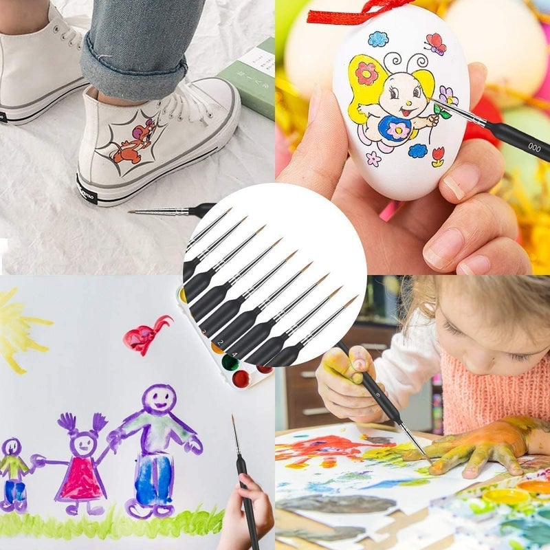 PARVY® Professional Paint Brushes Set | Miniature Detail Brushes | Fine Tip Nylon Hair Brushes | Acrylic & Watercolor Paint Brushes | Oil Paint Brushes Set | Precision Painting Tools (6 PCS Set) - Image 4