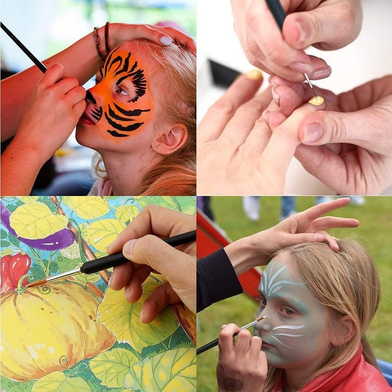 PARVY® Professional Paint Brushes Set | Miniature Detail Brushes | Fine Tip Nylon Hair Brushes | Acrylic & Watercolor Paint Brushes | Oil Paint Brushes Set | Precision Painting Tools (6 PCS Set) - Image 3