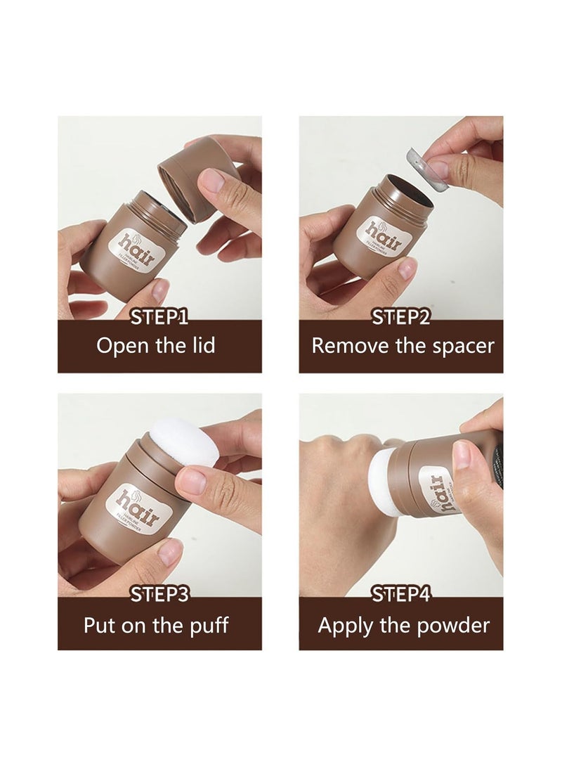 SOLARAE Hairline Powder, Root Touch Up Hair Powder, Waterproof Longlasting Thicken Fill Hair Volume, Sweatproof Natural Colour Looking Modification, Gray Hair Coverage Hair, Quick Cover Up (Dark Brown) - Image 4