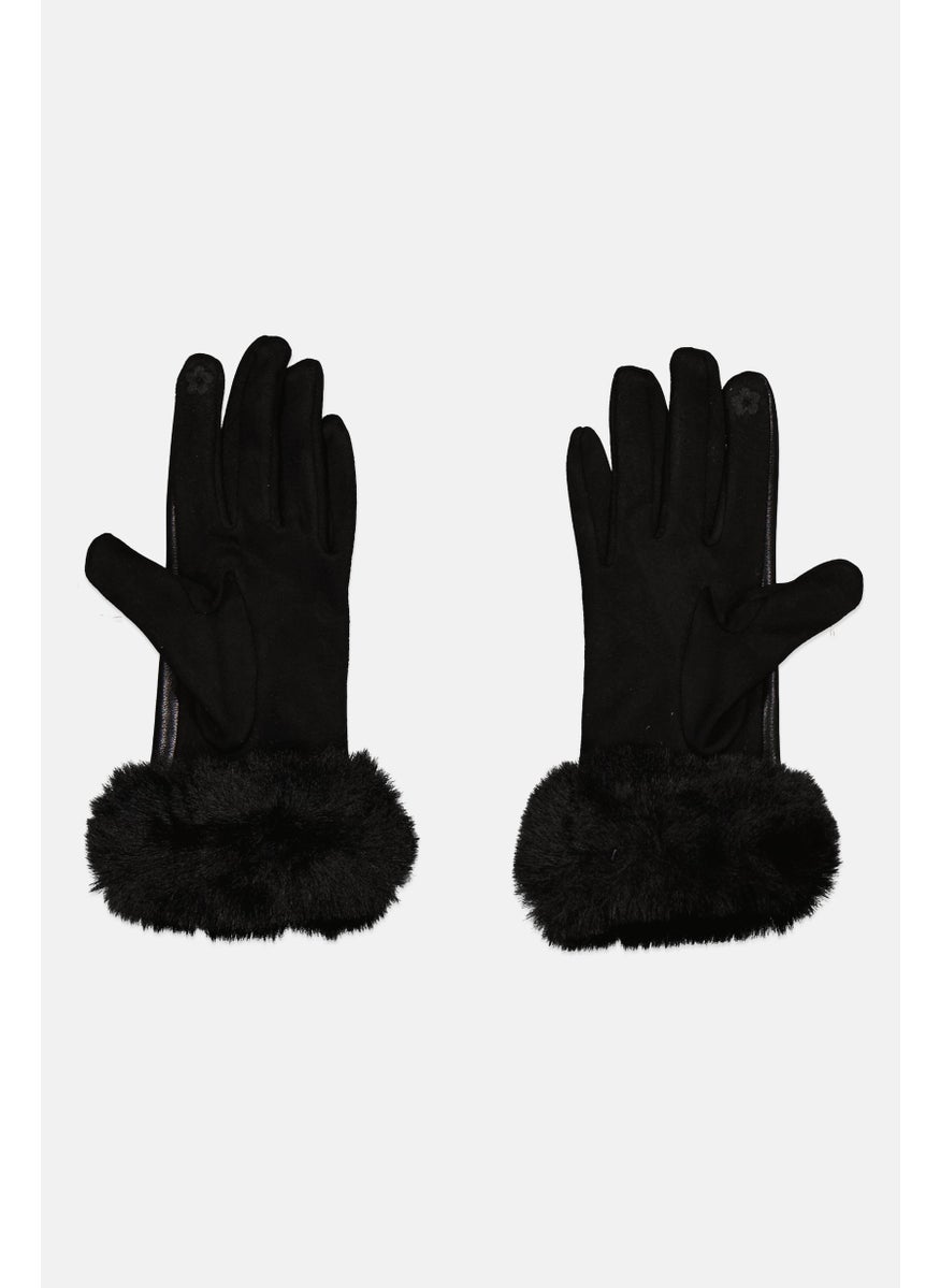 London Fog - Women 1 Pair Textured Gloves, Black - Image 1
