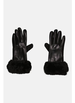 Women 1 Pair Textured Gloves, Black