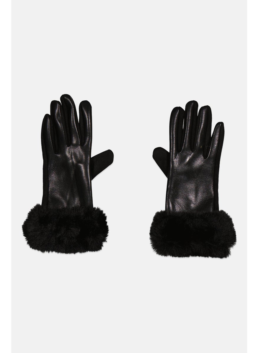 London Fog - Women 1 Pair Textured Gloves, Black - Image 1