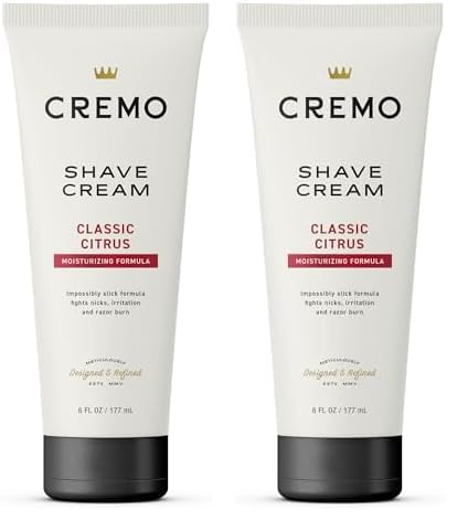 Cremo Barber Grade Original Shave Cream Astonishingly Superior UltraSlick Shaving Cream for Men Fights Nicks Cuts and Razor Burn 6 Fl Oz Pack of 2