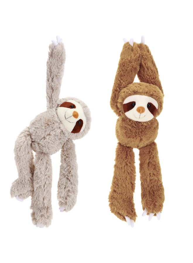 Queekay Queekay 2 Packs Sloth Stuffed Animal Hanging 18 Inch Three Toed Sloth Plush Toy with Hook and Loop Hands for Teens Adults Gifts Decors(Gray, Dark Brown)  - Image 1