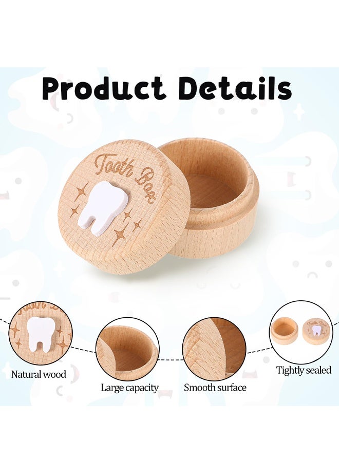 Wooden Tooth Fairy Box, 3D Carved Kids Teeth Keepsake Storage Box - Image 3