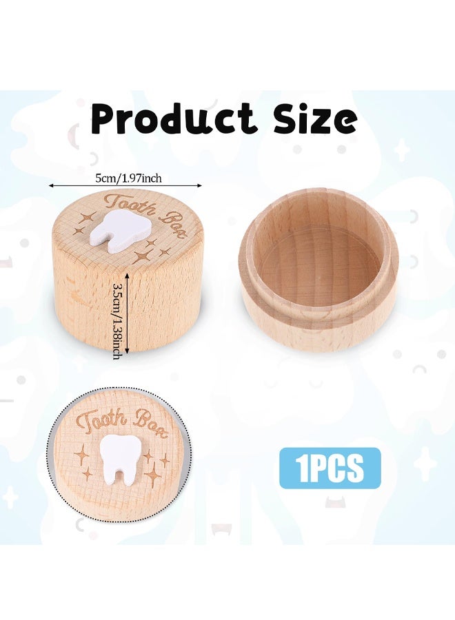 Wooden Tooth Fairy Box, 3D Carved Kids Teeth Keepsake Storage Box - Image 2