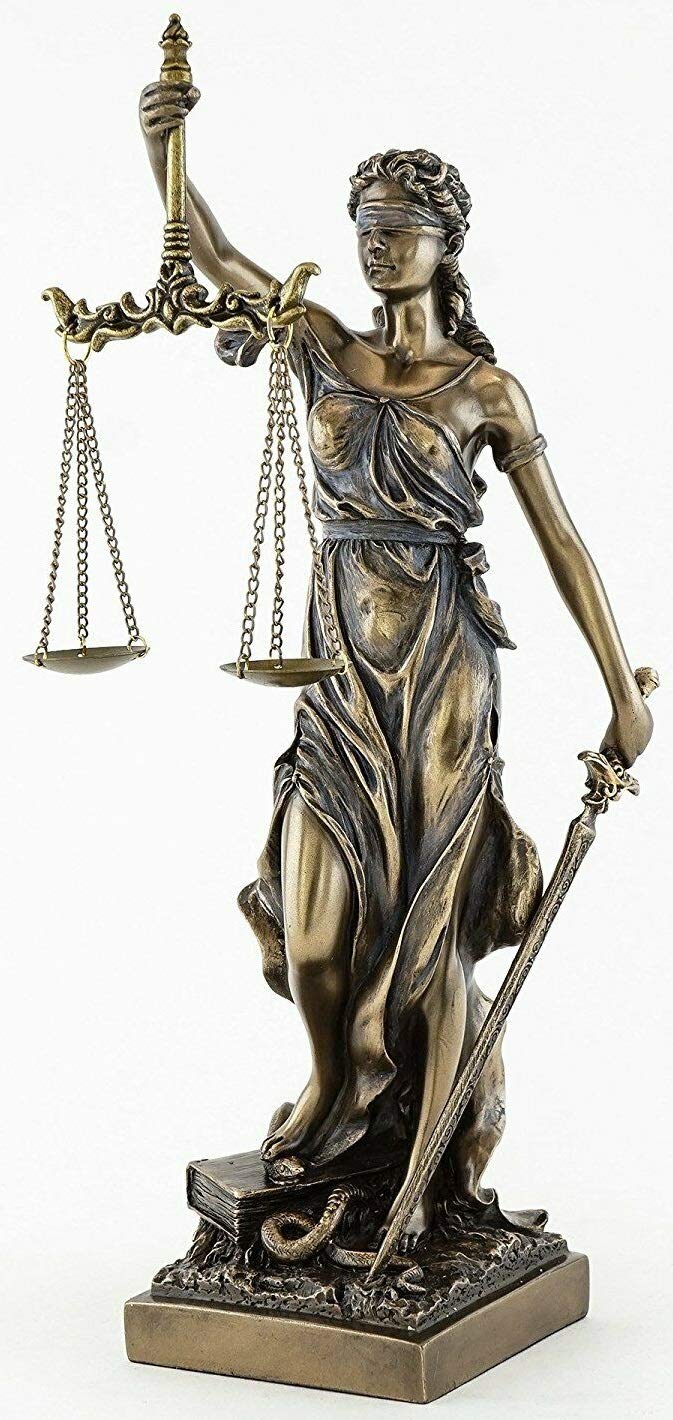 JFSM INC Blind Lady Justice Statue Sculpture Greek Roman Goddess of Justice