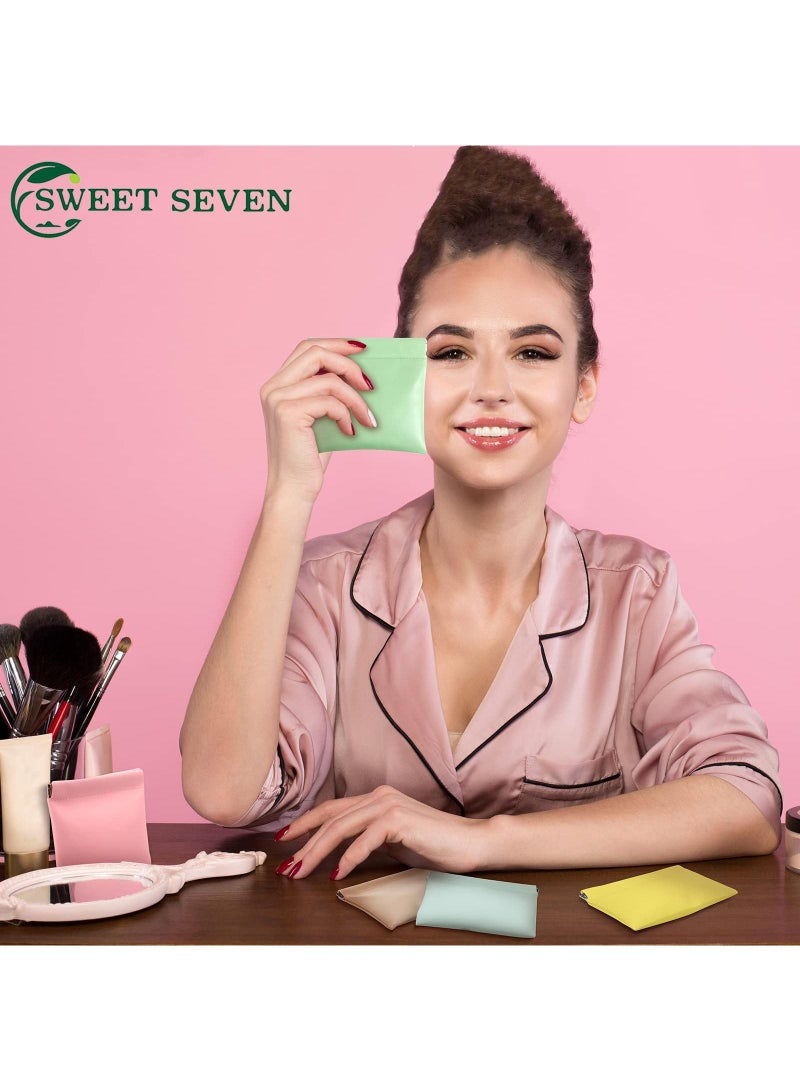 Sweet seven حقيبة سفر مجوهرات من جلد البولي يوريثان الناعم من منظم المجوهرات المحمول لسماعات مستحضرات التجميل وهدية مثالية لحفلات الزفاف والمفضلات (L أخضر) - Image 4