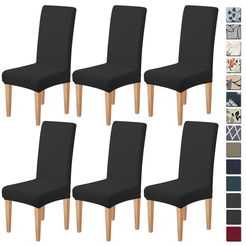 Dioxide High Stretch Chair Covers for Dining Chairs, Washable Dining Chair Covers Set of 6, Soft Dining Chairs Seat Covers, Parsons Chair Slipcover Protectors for Home Hotel Restaurant Banquet - Image 1