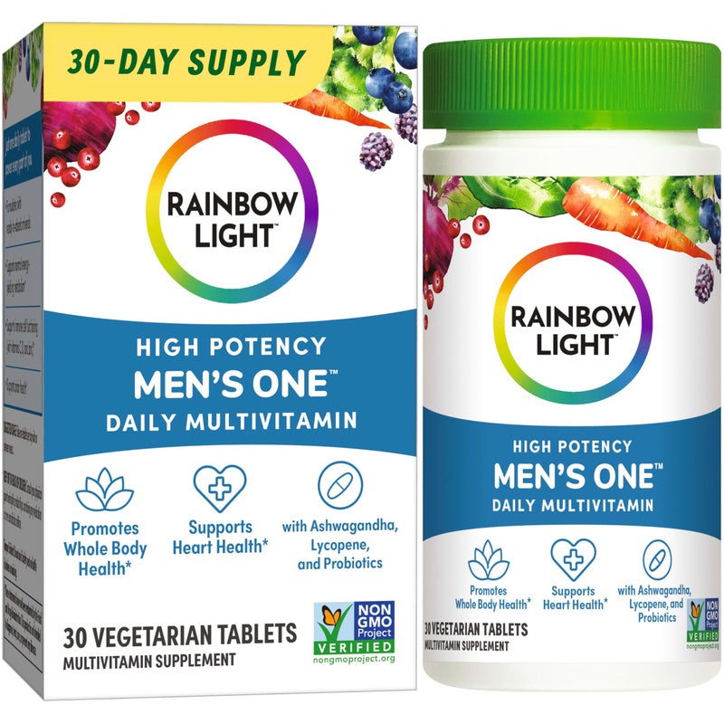 Rainbow Light Rainbow Light Multivitamin for Men Vitamin C D Zinc Probiotics Mens One Multivitamin Provides High Potency Immune Support NonGMO Vegetarian 30 Tablets