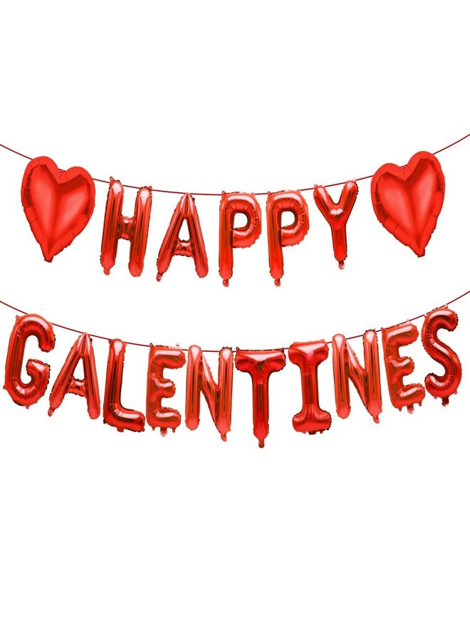 FunnyPars Galentines Day Balloons Banner, 16" Red Heart Shaped Letters, Occasion Decor for Party - Image 1