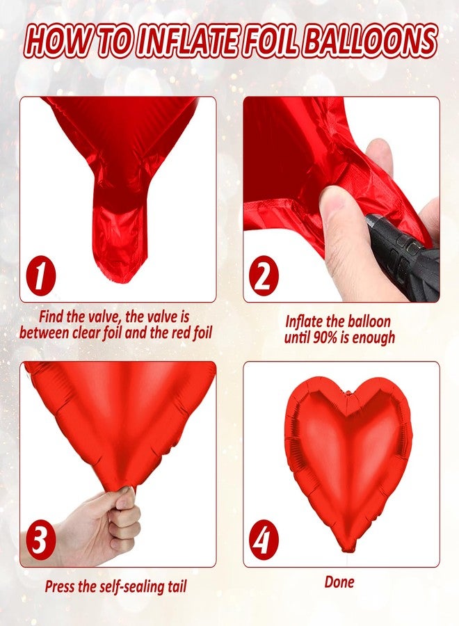 FunnyPars Galentines Day Balloons Banner, 16" Red Heart Shaped Letters, Occasion Decor for Party - Image 3