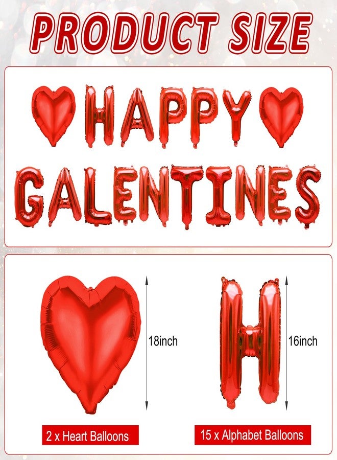 FunnyPars Galentines Day Balloons Banner, 16" Red Heart Shaped Letters, Occasion Decor for Party - Image 2