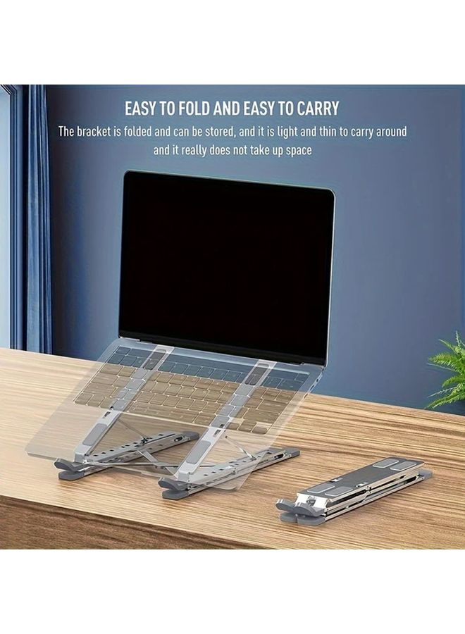 Portable Foldable Laptop Stand 10 Layer Adjustable Cooling Desk Stand Sturdy White - Image 5