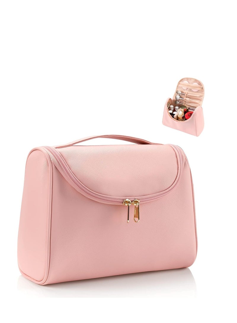 SYOSI Travel Cosmetic Bags Makeup Bag Toiletry Bag for Women Large Capacity Makeup Organizer Bag Vegan Leather Makeup Brush Organizer Waterproof Cosmetic Bags for Women - Image 1