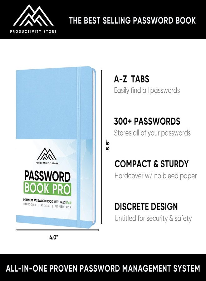 PRODUCTIVITY STORE Best Password Book with Alphabetical Tabs | Small Password Book, Organizer & Notebook | Password Keeper to Keep Website Logins & Passwords Safe | Black | Small 4x5.5 | Productivity Store - Image 2