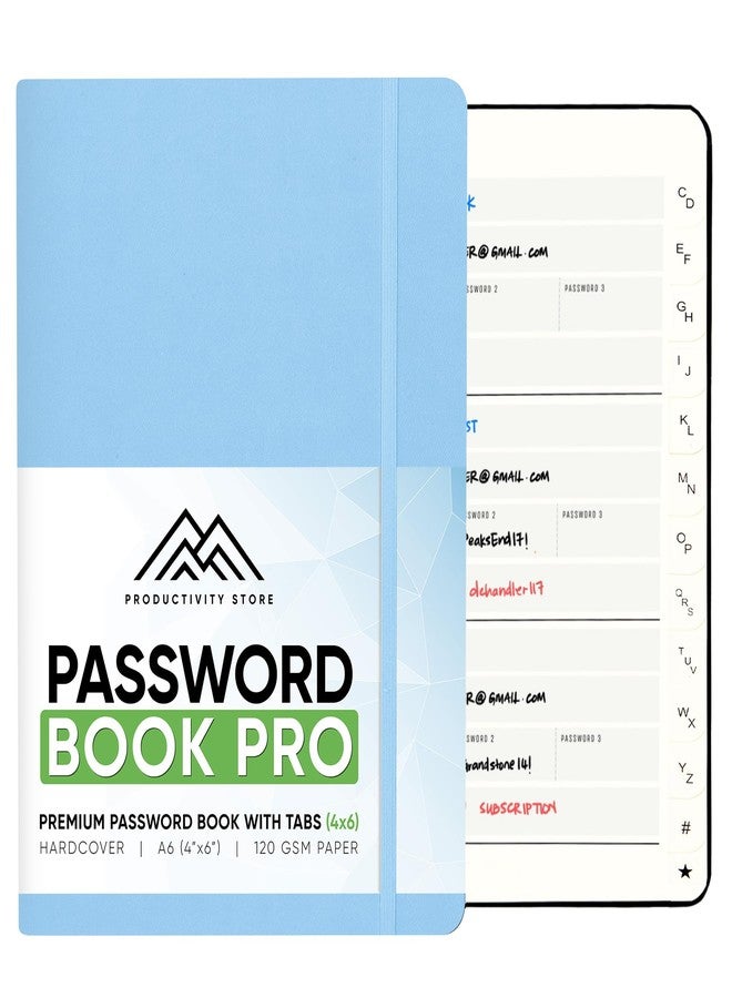 PRODUCTIVITY STORE Best Password Book with Alphabetical Tabs | Small Password Book, Organizer & Notebook | Password Keeper to Keep Website Logins & Passwords Safe | Black | Small 4x5.5 | Productivity Store - Image 1