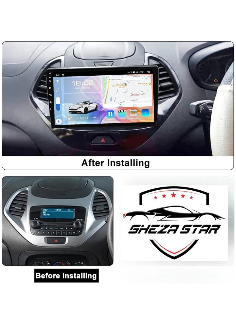 Android Car Stereo for Ford Figo 2015-2020 4GB RAM 32GB ROM Support Carplay, Mirror Link Wi-Fi BT, Radio GPS Navigation, 9 Inch IPS Touch Screen with AHD Camera Included