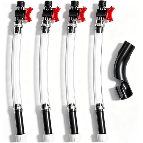 Taiss 4PCS Racing Fuel Jug Hose with Ball Valve 2 Benders14 Inch Fuel Filler Hose for LC2 Jugs Gas Can Spout Replacement Gas Tank Filler hose Suitable for 55 Gallon Vp Jugs - Image 1