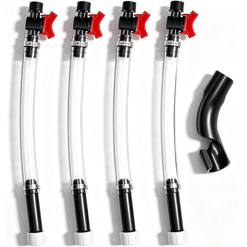 Taiss 4PCS Racing Fuel Jug Hose with Ball Valve 2 Benders14 Inch Fuel Filler Hose for LC2 Jugs Gas Can Spout Replacement Gas Tank Filler hose Suitable for 55 Gallon Vp Jugs - Image 3