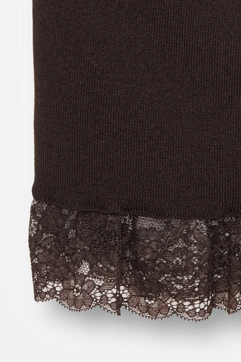 Dilvin Black DILVIN Ribbed Lace Halterneck Blouse for Women | Best Price UAE