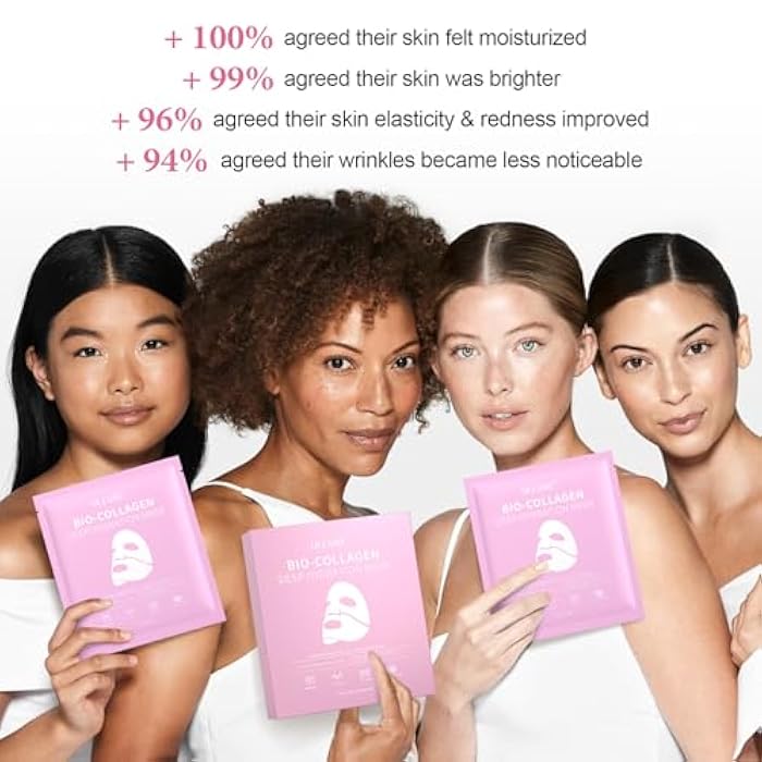 ulluxe Deep Collagen Face Mask, Overnight Hydrogel Facial Mask for Glowing Hydrating Lifting Firming Anti-Aging Moisturizing & Restores Skin Barrier, Korean Skincare Masks for All Skin Types, 37g x 4ea - Image 5