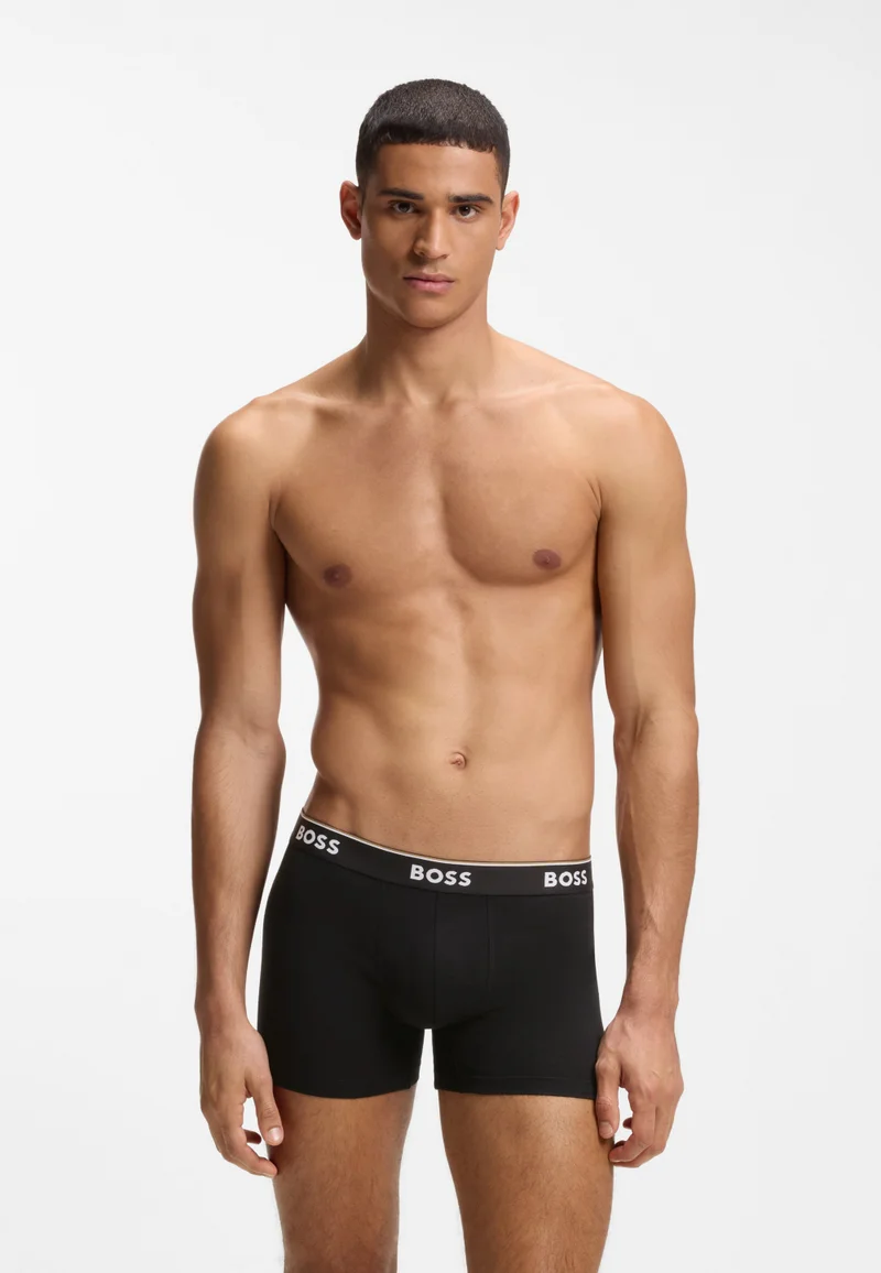 BOSS Three-pack of boxer briefs in stretch cotton