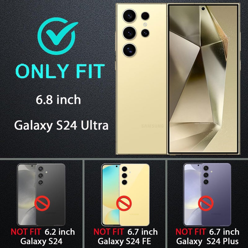 YKHJKLEC for Samsung Galaxy S24 Ultra Case, Military Grade 3 in 1 Heavy Duty Shockproof/Drop Proof/Dust Proof Case with 2Pcs Tempered Glass Screen Protector & Camera Lens Protector (Black/Grey) - Image 2
