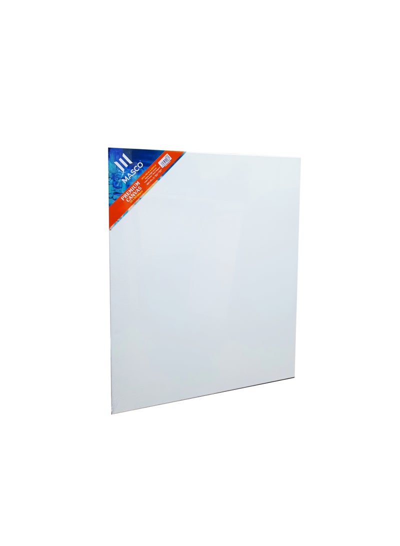 MASCO Premium Canvas Art Board 50x60 cm, White, 100% Cotton, Wooden Frame