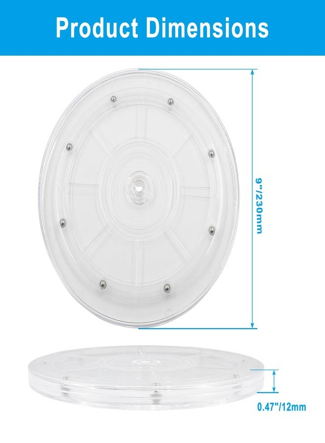 Rierdge 1 Pack 9 inch Lazy Susan Turntable - Acrylic Ball Bearing Rotating Tray for Cake, Spice Rack - Perfect for Kitchen Pantry with 360˚Rotation - Image 2