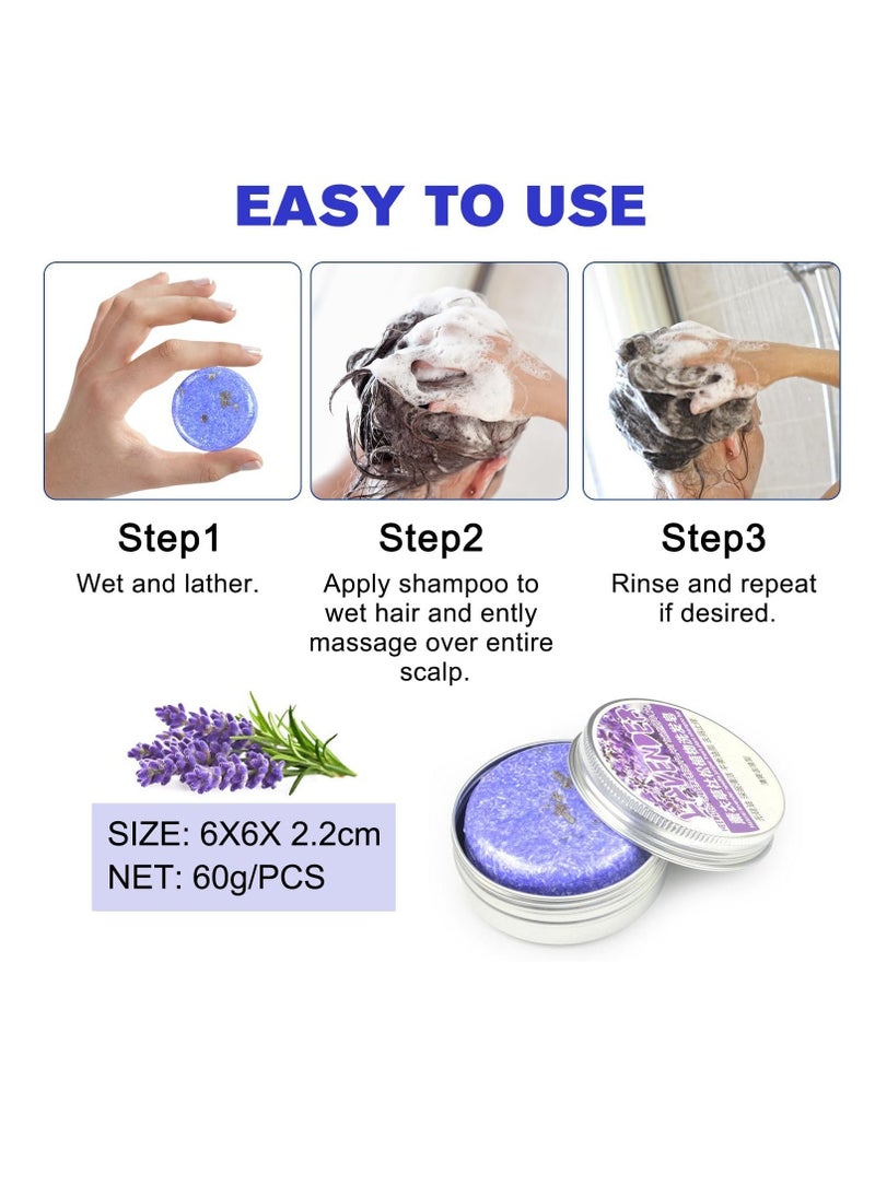 Generic Gray Hair Reverse Bar - Natural Grey Hair Removal Soap and Darkening Shampoo Bar, Natural Hair Darkening Soap for Grey Hair Care, for Men and Women (Lavender, 2 Pieces)  - Image 2