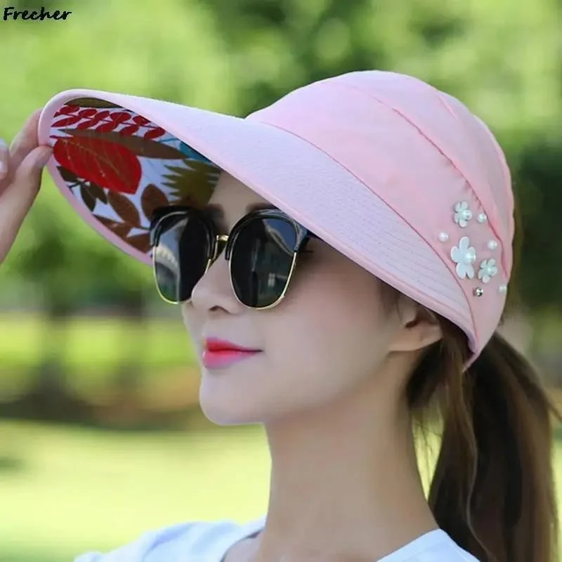 Valkyrie Wide Visor Sunscreen Women Hat Visor Sports Tennis Cap Dark Pink