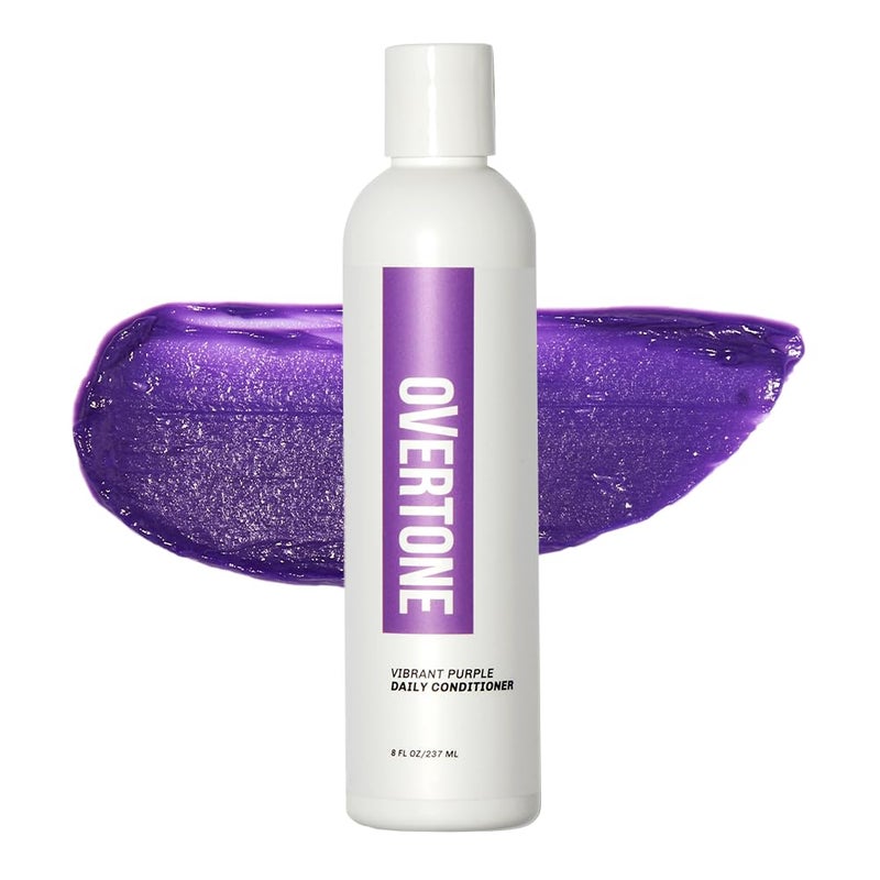 Overtone Daily Color Depositing Conditioner for All Hair 8oz Temporary Coloring Conditioner with Shea Butter  Coconut Oil Refresh Color  Prevent Fading Vegan  CrueltyFree Vibrant Purple