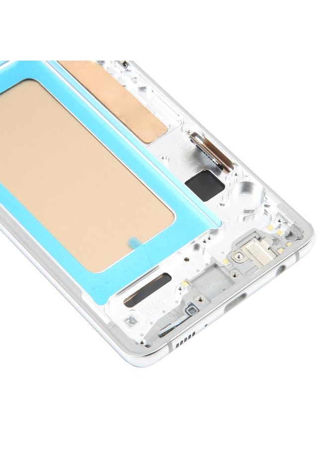 شاشة LCD TFT بديلة لهاتف Samsung Galaxy S10+ SM-G975 مع محول رقمي كامل التجميع مع إطار، لا تدعم التعرف على بصمة الإصبع، فضي