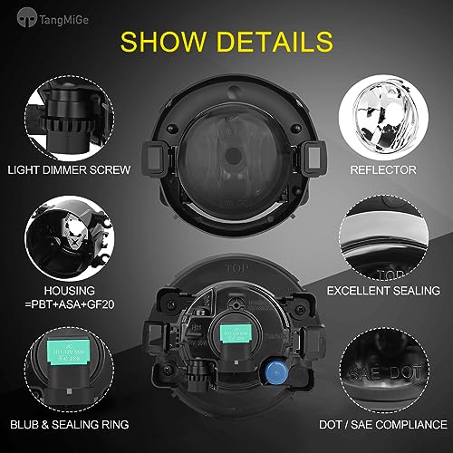TangMiGe Fog Lights compatible with Nissan Xterra 2005-2015, Nissan Frontier 2010-2019, with Plastic Bumper Only, 1 Pair Fog Lamps, 26150EA025 NI2590102 (Smoke) - Image 4
