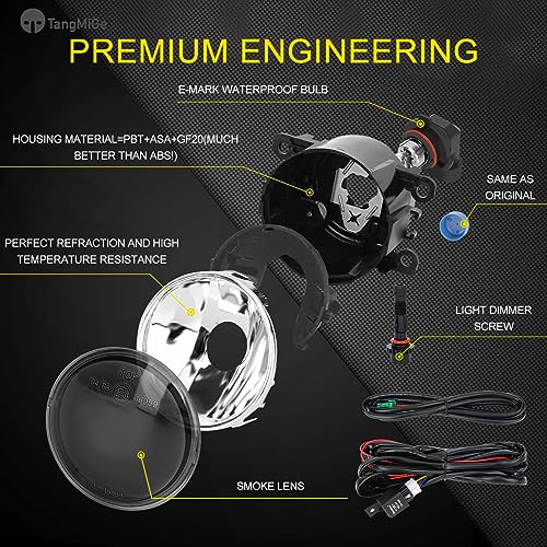 TangMiGe Fog Lights compatible with Nissan Xterra 2005-2015, Nissan Frontier 2010-2019, with Plastic Bumper Only, 1 Pair Fog Lamps, 26150EA025 NI2590102 (Smoke) - Image 5