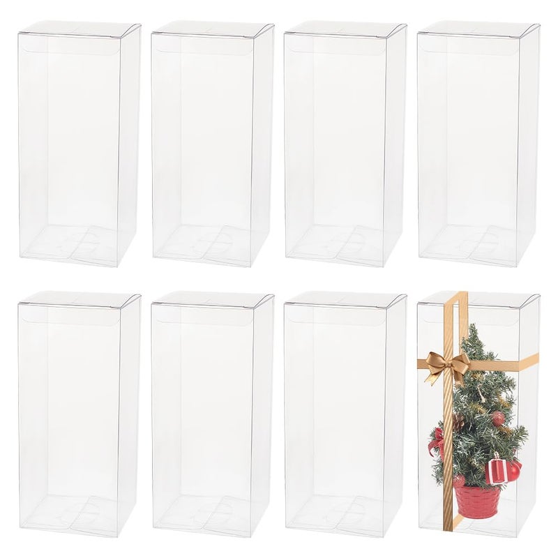 BENECREAT 20 Pack 2.7x2.7x6.3 Plastic Boxes Rectangle Plastic Party Favor Boxes for Wedding Party Treat Candy Cupcakes, Mother's Day Festival Gift Packaging - Image 1