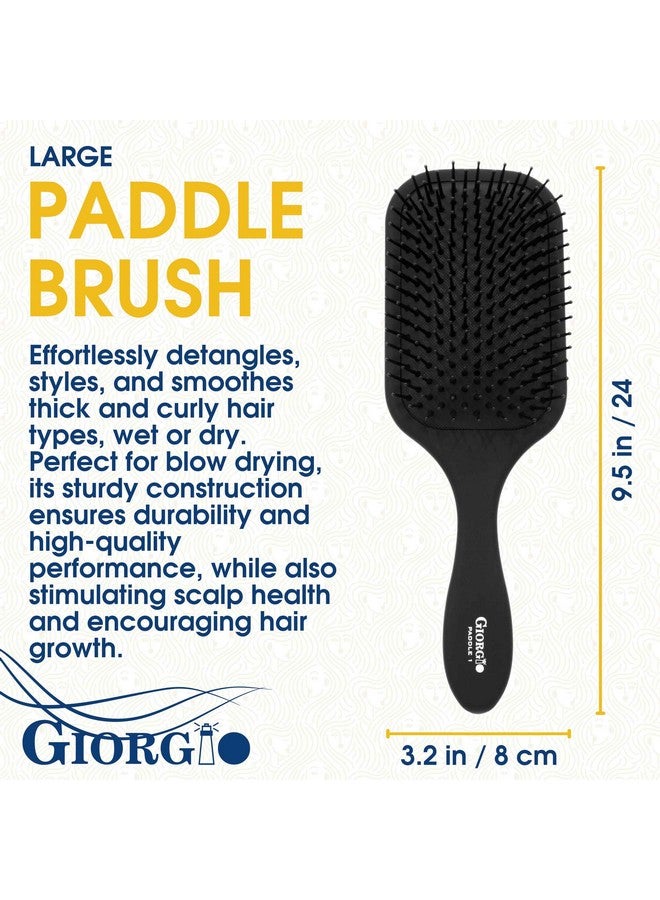 جورجيو فرشاة فك تشابك الشعر من جورجيو - فرشاة هوائية كبيرة مع شعيرات تورمالين برأس كروي - أداة للعناية بالشعر مضادة للكهرباء الساكنة للرجال والنساء، سواء كانت جافة أو رطبة - لون أسود - Image 2