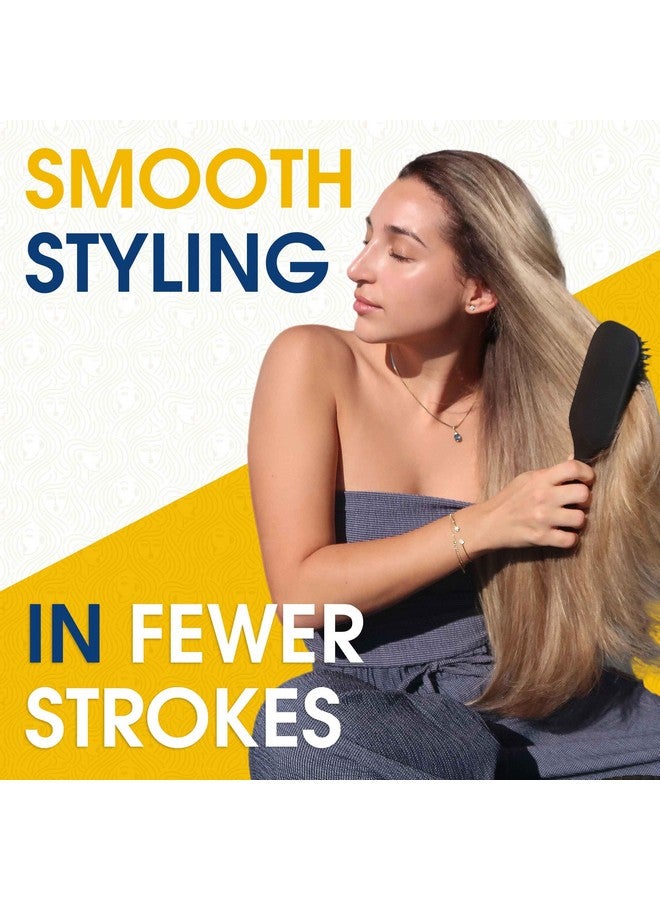 جورجيو فرشاة فك تشابك الشعر من جورجيو - فرشاة هوائية كبيرة مع شعيرات تورمالين برأس كروي - أداة للعناية بالشعر مضادة للكهرباء الساكنة للرجال والنساء، سواء كانت جافة أو رطبة - لون أسود - Image 4