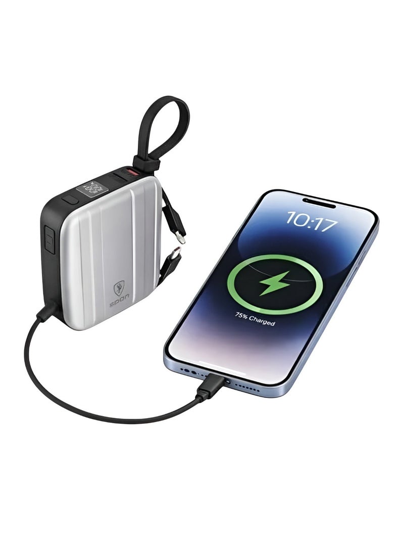 SPON 20000mAh Power Bank with Two Built-in Cables and Support 22.5W Fast Charging - Image 3
