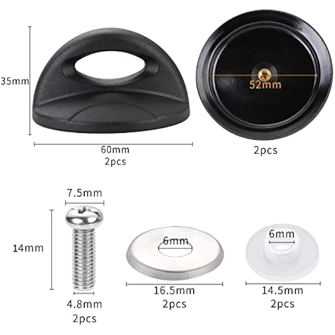 إكسفور مقابض استبدال أغطية الأواني العالمية، مقابض أغطية الزجاج، مقابض أدوات الطهي في المطبخ، مقابض تثبيت أغطية المقالي، مقابض الباكليت مع برغي، 4 قطع للأواني والمقالي والمقالي - Image 2