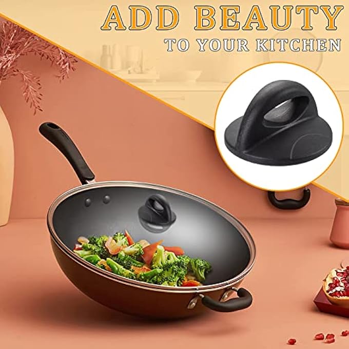 إكسفور مقابض استبدال أغطية الأواني العالمية، مقابض أغطية الزجاج، مقابض أدوات الطهي في المطبخ، مقابض تثبيت أغطية المقالي، مقابض الباكليت مع برغي، 4 قطع للأواني والمقالي والمقالي - Image 5