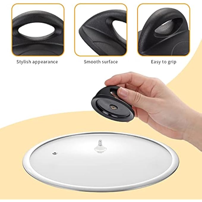 إكسفور مقابض استبدال أغطية الأواني العالمية، مقابض أغطية الزجاج، مقابض أدوات الطهي في المطبخ، مقابض تثبيت أغطية المقالي، مقابض الباكليت مع برغي، 4 قطع للأواني والمقالي والمقالي - Image 3