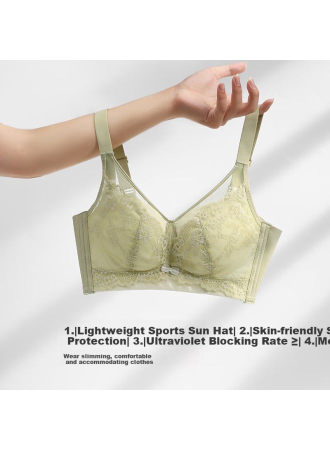 Fenton Fenteng Push-up Lace Bra Without Underwire For Big Busts, Anti-sagging And Small Chest Enhancement, Light Green, 85b - Image 4
