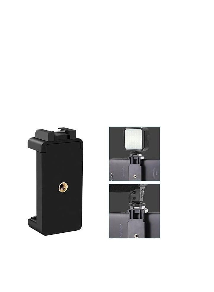 حامل كاميرا فيديو 5 في 1 ، حامل بمقبض تثبيت وميكروفون ومجموعة إضاءة ليد لأي موبايل ذكي لصناعة الأفلام والفيديوهات الاحترافية (إطار شكل حرف U ولمبة ليد وميكروفون وحامل)، - Image 2