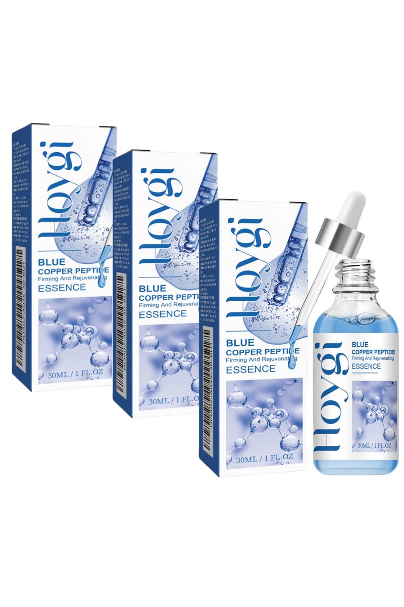 هويجي ٣ عبوات من سيروم ببتيد النحاس الأزرق المضاد للشيخوخة - تركيبة مُنعشة للبشرة مع خلاصة مُشرقة لوجه مُشرق، ٣٠ مل*٣ - Image 1