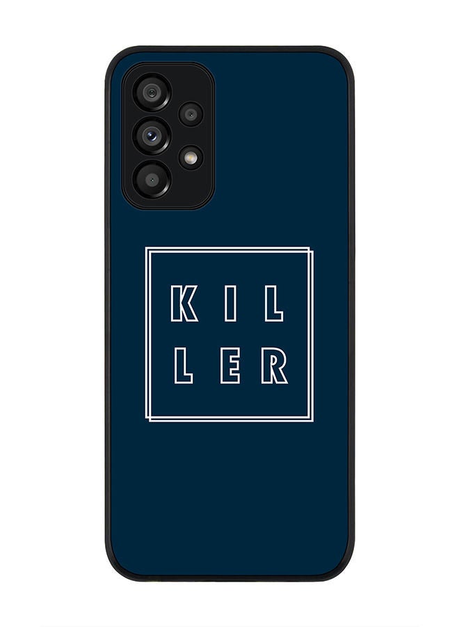 Stylizedd Rugged Black edge case for Samsung Galaxy A73 5G Slim fit Soft Case Flexible Rubber Edges Anti Drop TPU Gel Thin Cover - Killer Outline - Image 1